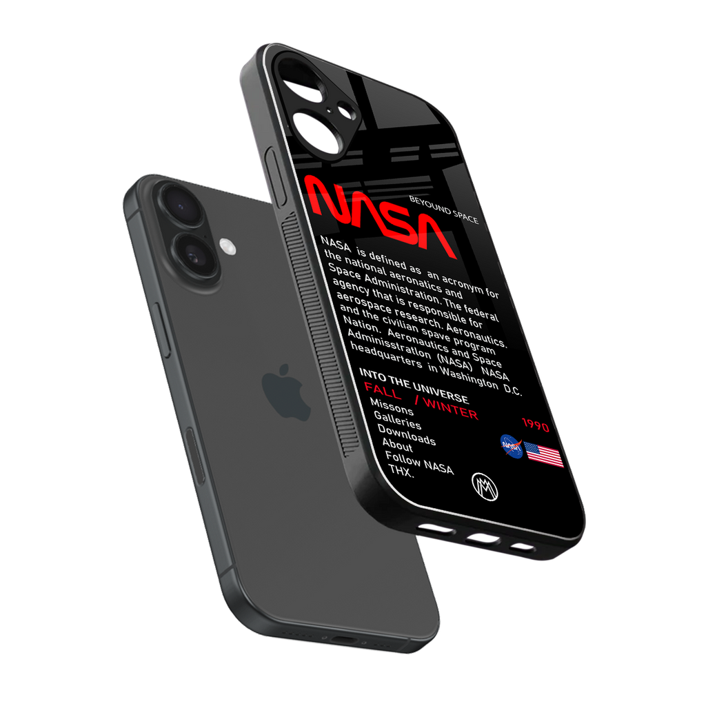 nasa project back phone cover | glass case for iphone 16 plus