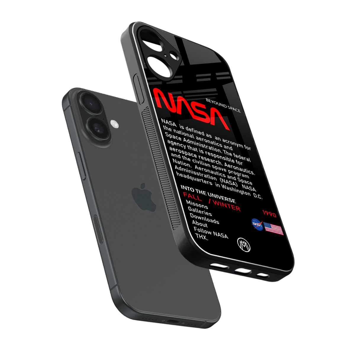 nasa project back phone cover | glass case for iphone 16 plus