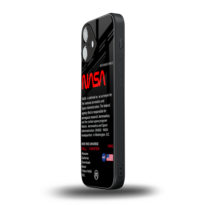 nasa project back phone cover | glass case for iphone 16 plus