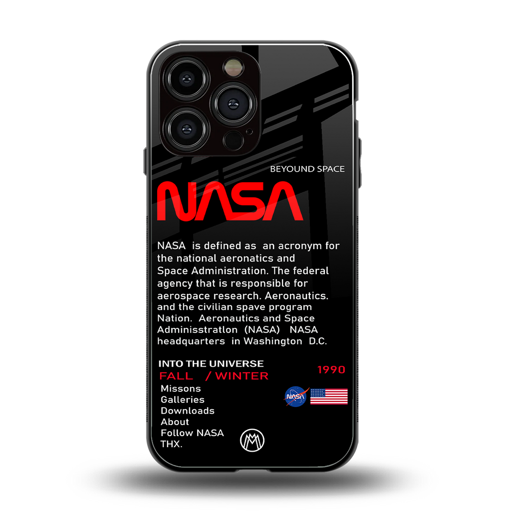nasa project back phone cover | glass case for iphone 16 pro max