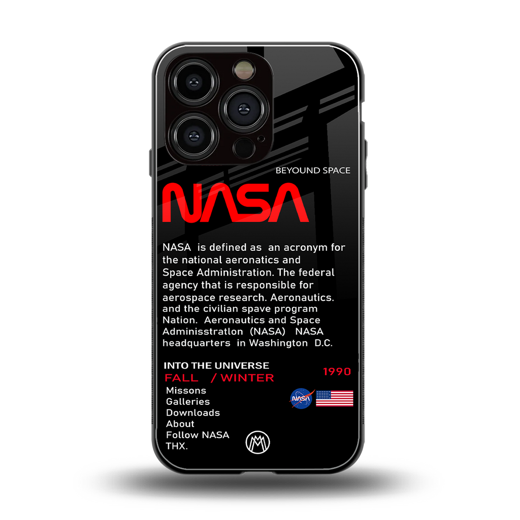 nasa project back phone cover | glass case for iphone 16 pro