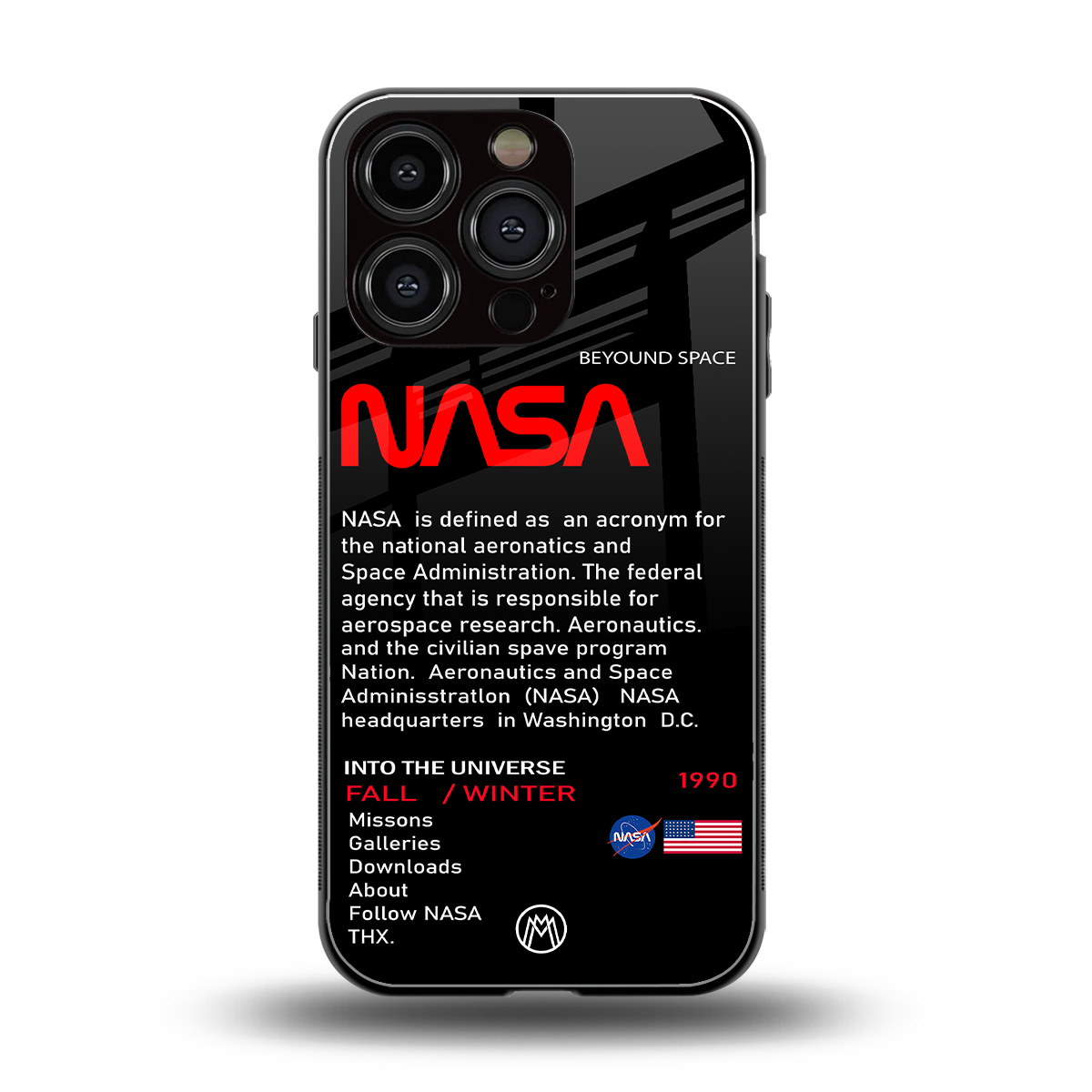 nasa project back phone cover | glass case for iphone 16 pro
