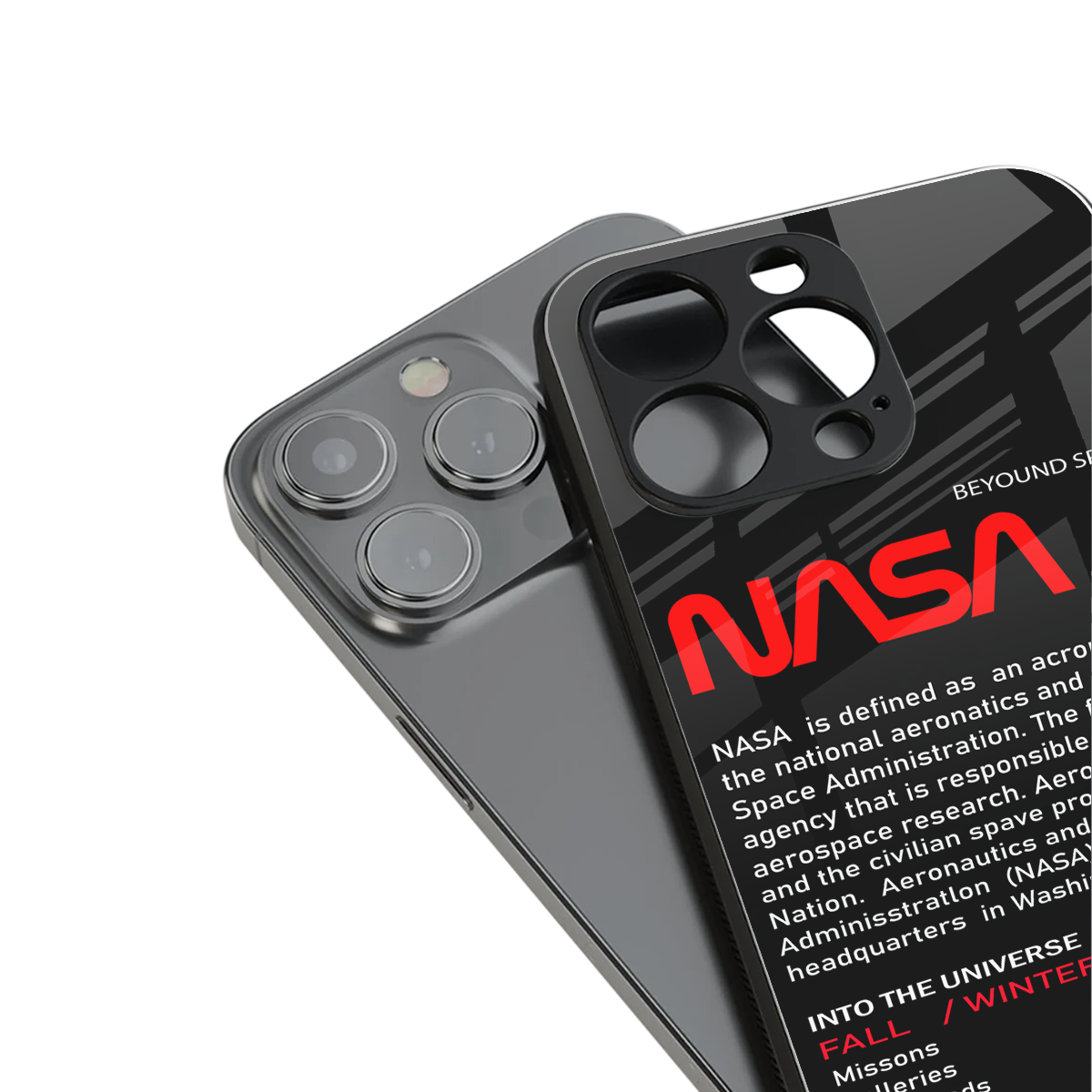 nasa project back phone cover | glass case for iphone 15 plus