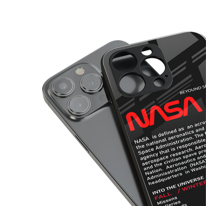nasa project back phone cover | glass case for iphone 14 pro max