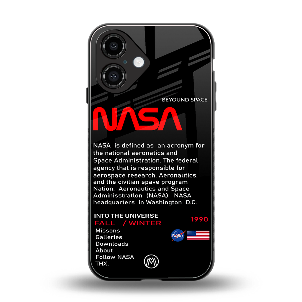 nasa project back phone cover | glass case for iphone 16
