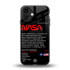 nasa project back phone cover | glass case for iphone 16