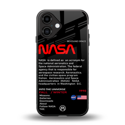 nasa project back phone cover | glass case for iphone 16