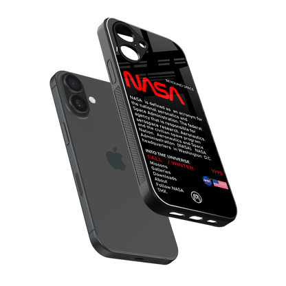 nasa project back phone cover | glass case for iphone 16