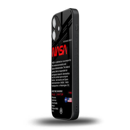 nasa project back phone cover | glass case for iphone 16