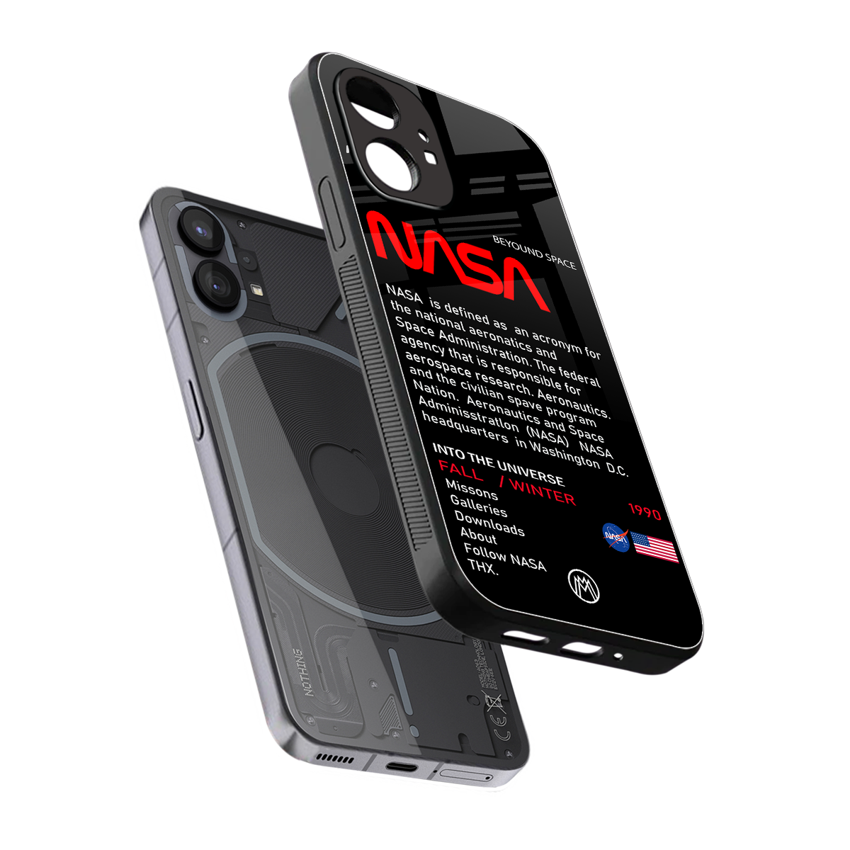 nasa project back phone cover | glass case for nothing phone 1