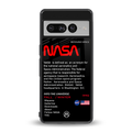 nasa project back phone cover | glass case for google pixel 7 pro