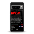 nasa project back phone cover | glass case for google pixel 8 pro