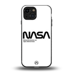 nasa white back phone cover | glass case for iphone 13 mini