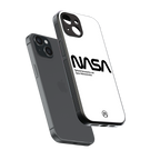nasa white back phone cover | glass case for iphone 13 mini