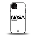 nasa white back phone cover | glass case for iphone 14 plus