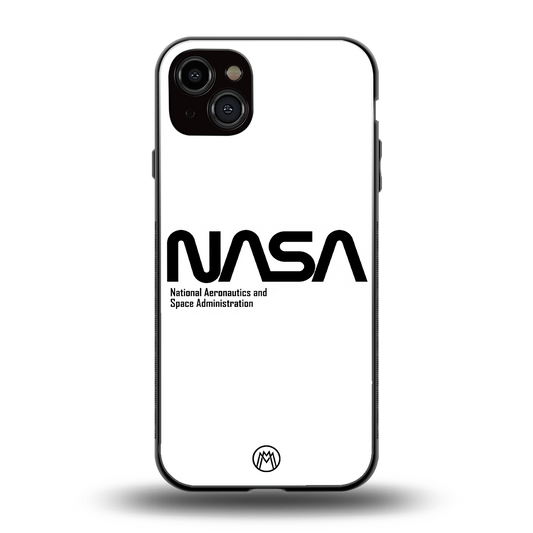 nasa white back phone cover | glass case for iphone 14 plus
