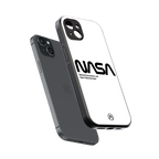 nasa white back phone cover | glass case for iphone 15 plus