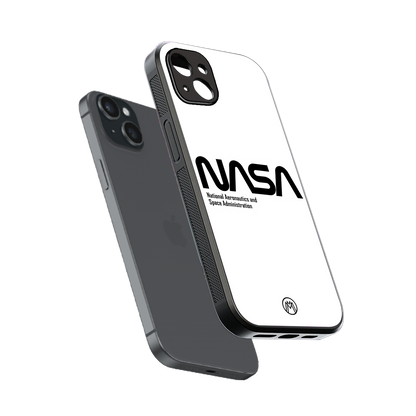 nasa white back phone cover | glass case for iphone 14 plus