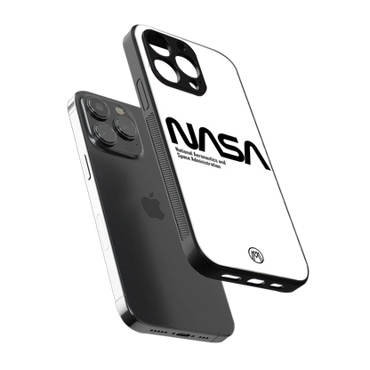 nasa white back phone cover | glass case for iphone 15 pro max