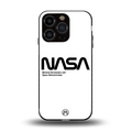 nasa white back phone cover | glass case for iphone 15 pro