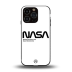 nasa white back phone cover | glass case for iphone 15 pro