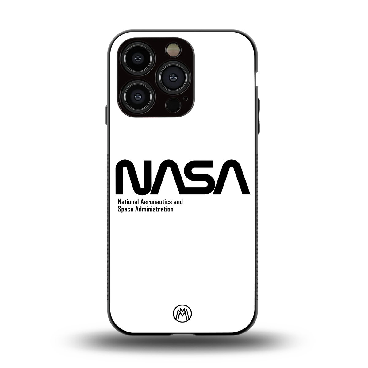 nasa white back phone cover | glass case for iphone 15 pro