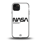 nasa white back phone cover | glass case for iphone 15