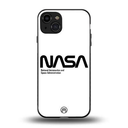 nasa white back phone cover | glass case for iphone 15