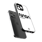 nasa white back phone cover | glass case for iphone 15 pro