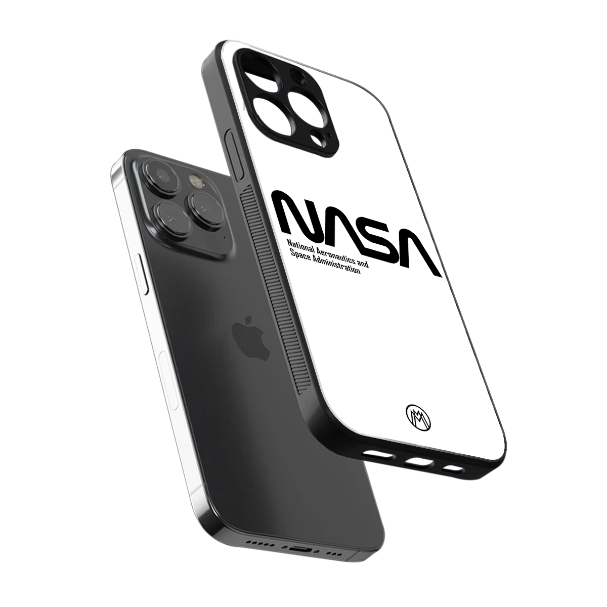 nasa white back phone cover | glass case for iphone 15 pro