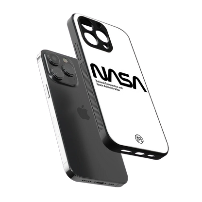 nasa white back phone cover | glass case for iphone 15 pro