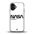 nasa white back phone cover | glass case for iphone 16 plus