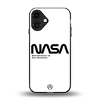nasa white back phone cover | glass case for iphone 16 plus