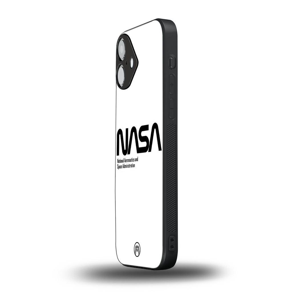 nasa white back phone cover | glass case for iphone 16 plus