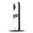 nasa white back phone cover | glass case for iphone 16 plus