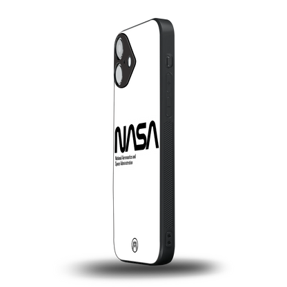 nasa white back phone cover | glass case for iphone 16 plus