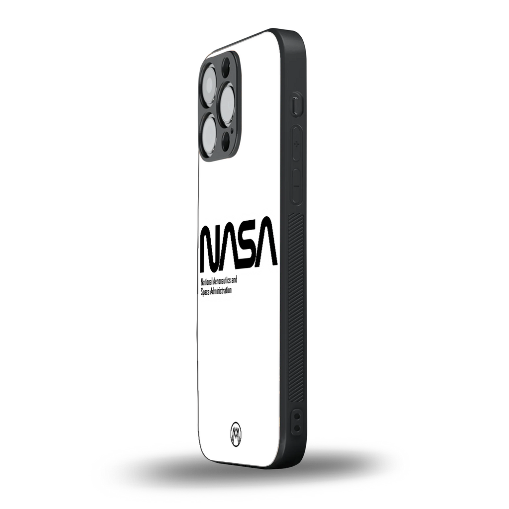 nasa white back phone cover | glass case for iphone 16 pro max