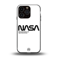 nasa white back phone cover | glass case for iphone 16 pro