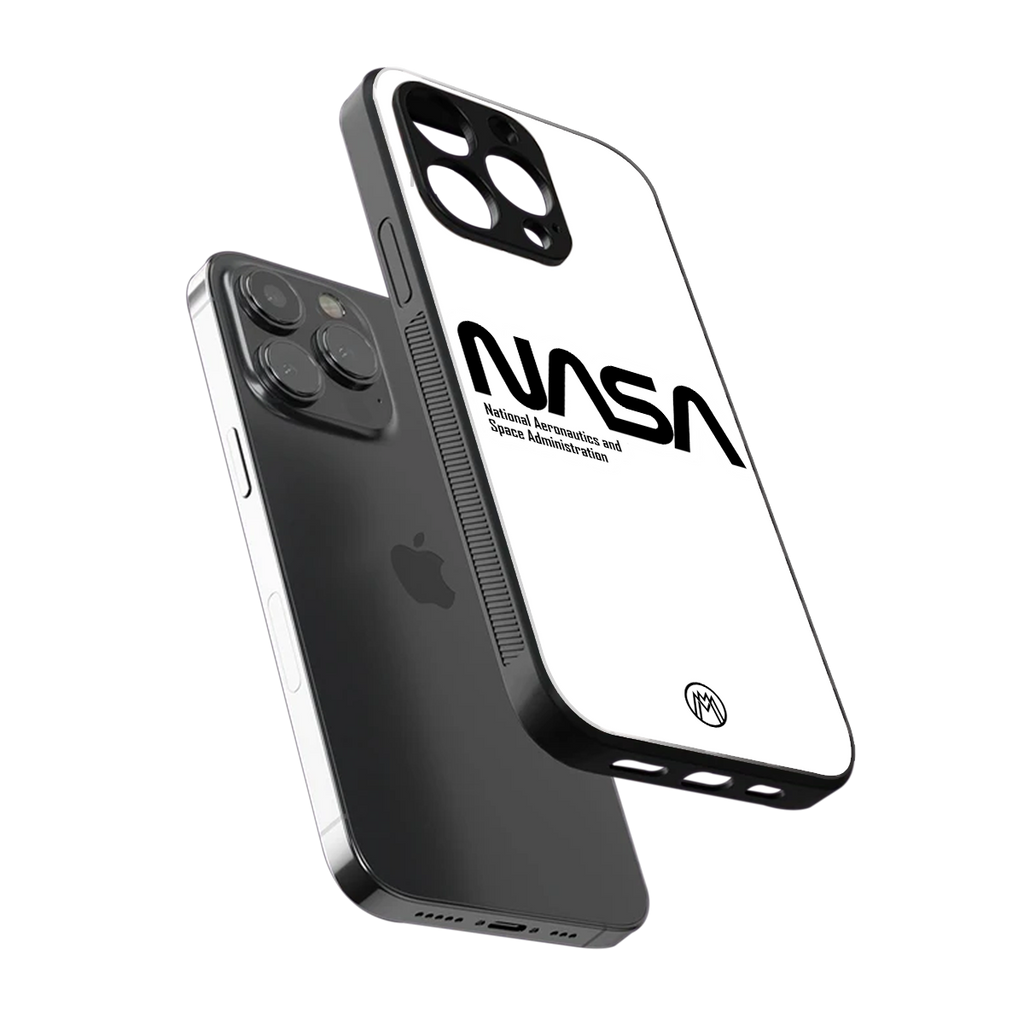 nasa white back phone cover | glass case for iphone 16 pro