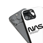 nasa white back phone cover | glass case for iphone 15 pro