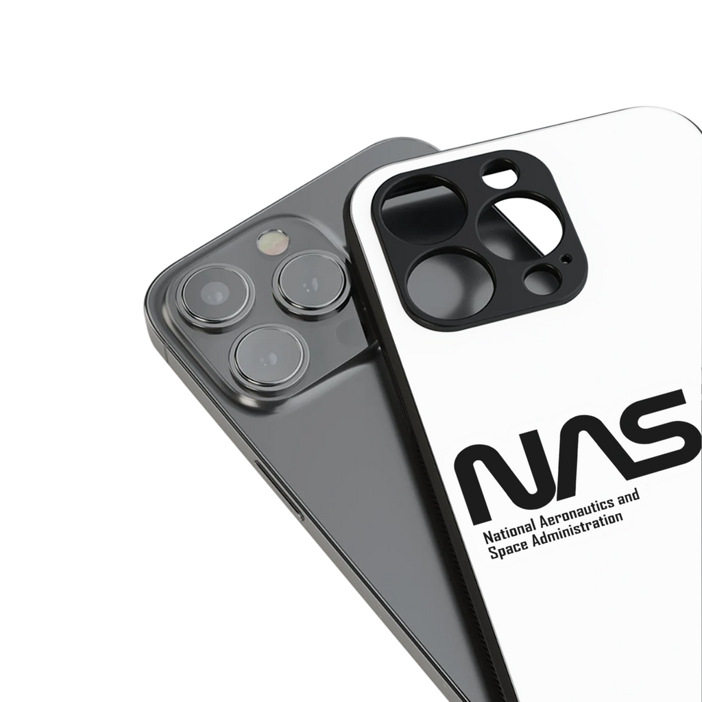 nasa white back phone cover | glass case for iphone 16 pro