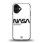 nasa white back phone cover | glass case for iphone 16