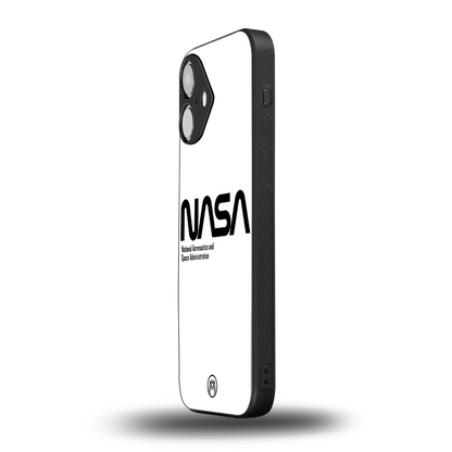 nasa white back phone cover | glass case for iphone 16