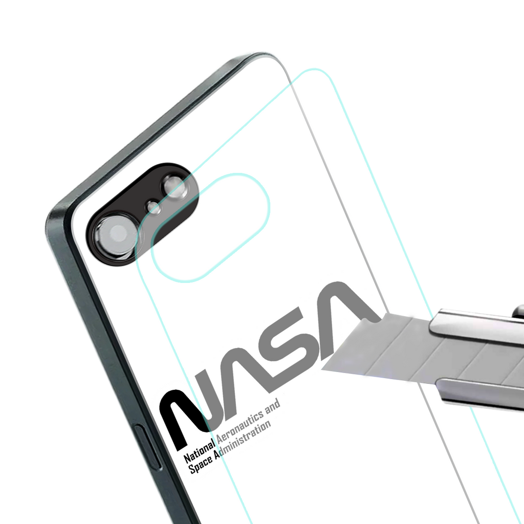 nasa white back phone cover | glass case for iphone 16e