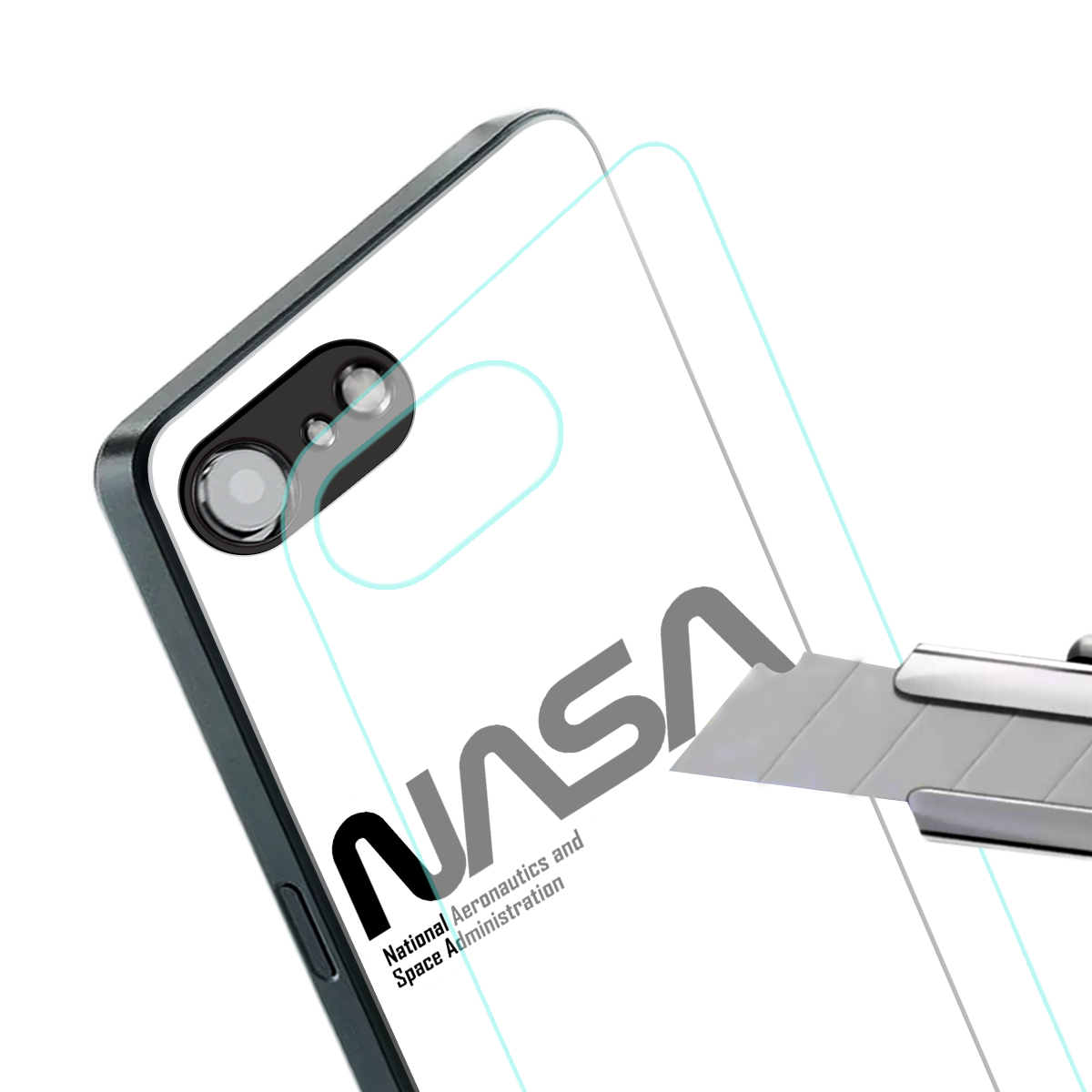 nasa white back phone cover | glass case for iphone 16e