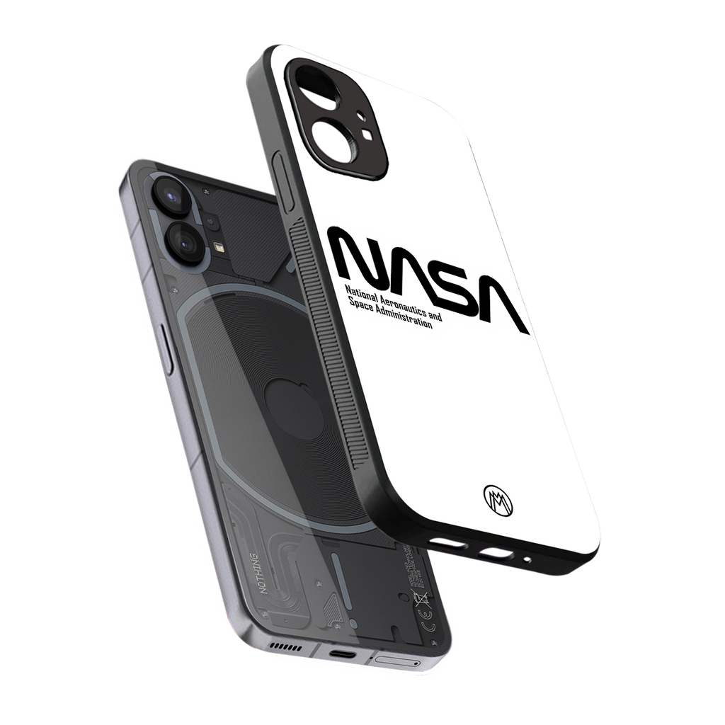 nasa white back phone cover | glass case for nothing phone 1
