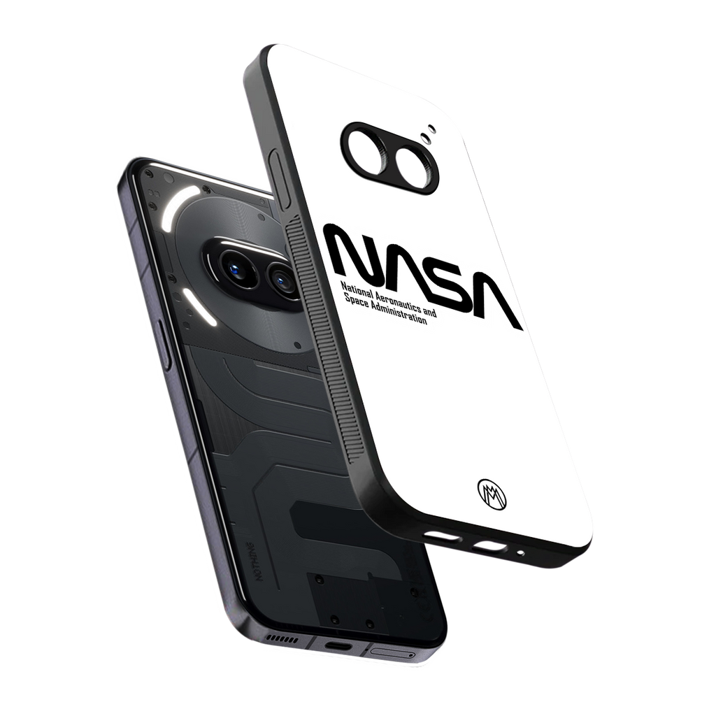 nasa white back phone cover | glass case for nothing phone 2a