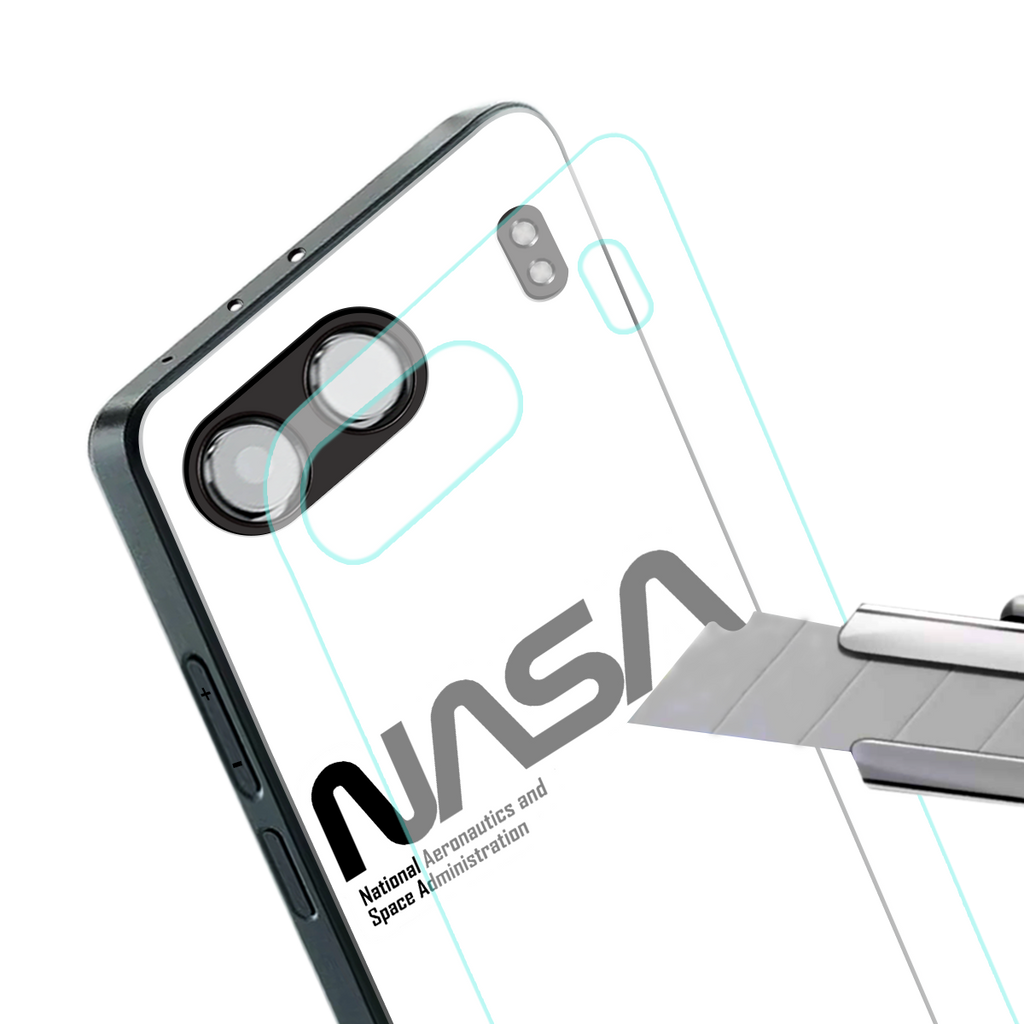 nasa white back phone cover | glass case for oneplus nord 4