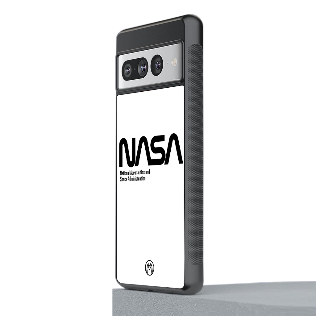 nasa white back phone cover | glass case for google pixel 7 pro