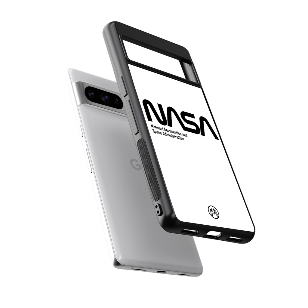 nasa white back phone cover | glass case for google pixel 8 pro